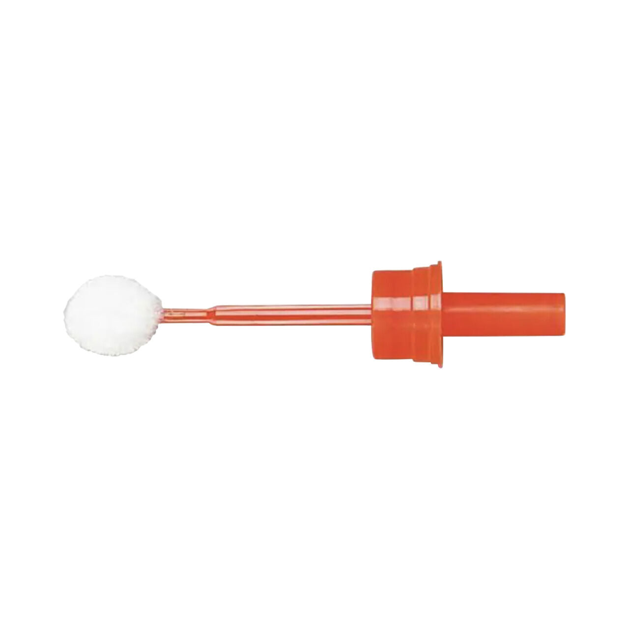 The Go Build 6 in. x 1 in. Adjustable Dauber Cement Applicator, featuring a red handle and white foam tip, resembles an oral swab for care and hygiene and is shown isolated on a white background.
